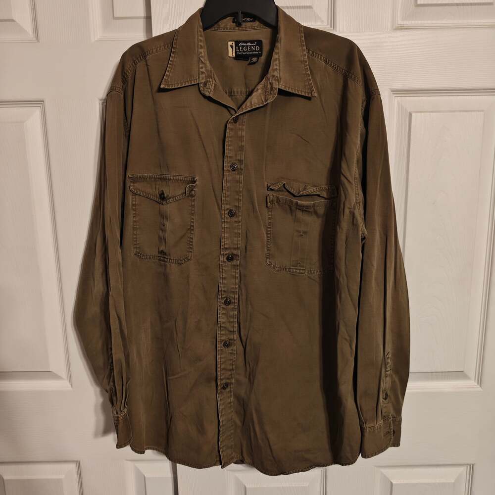 Eddie Bauer Legend For Four Generations Men's Long Sleeve Button Shirt XL Tall